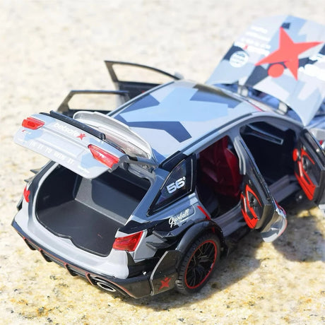 [TOY] 1:24 Audi 2019 RS6 Betsafe C8 grigio modellino di auto Die-Cast