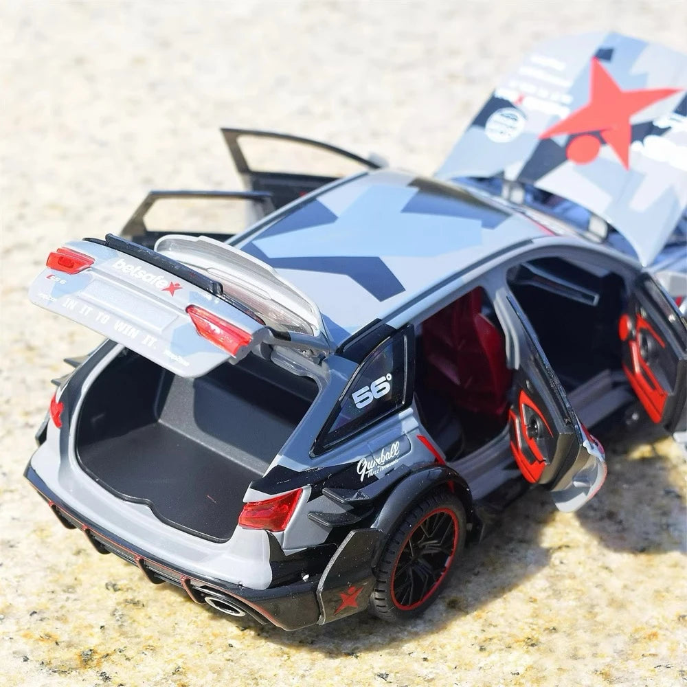 [TOY] 1:24 Audi 2019 RS6 Betsafe C8 Gray Model Car Die-Cast