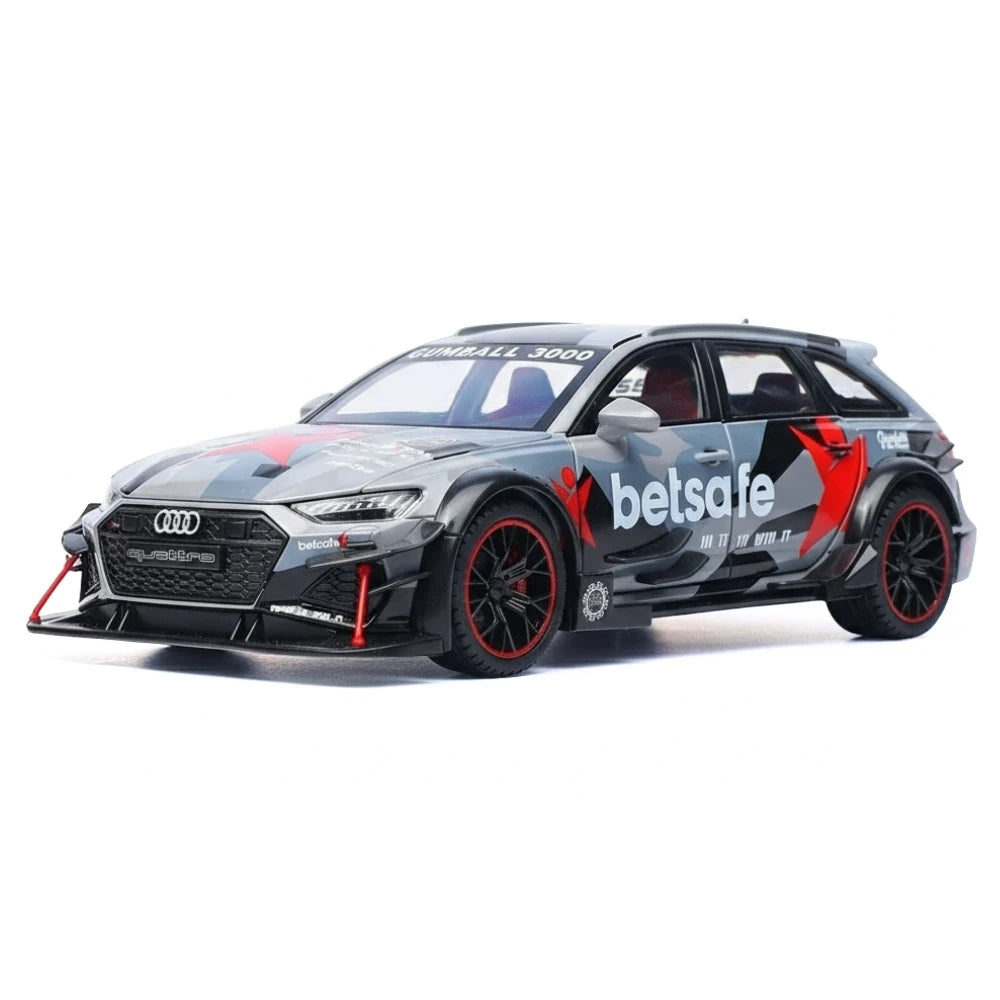 [TOY] 1:24 Audi 2019 RS6 Betsafe C8 Gray Model Car Die-Cast