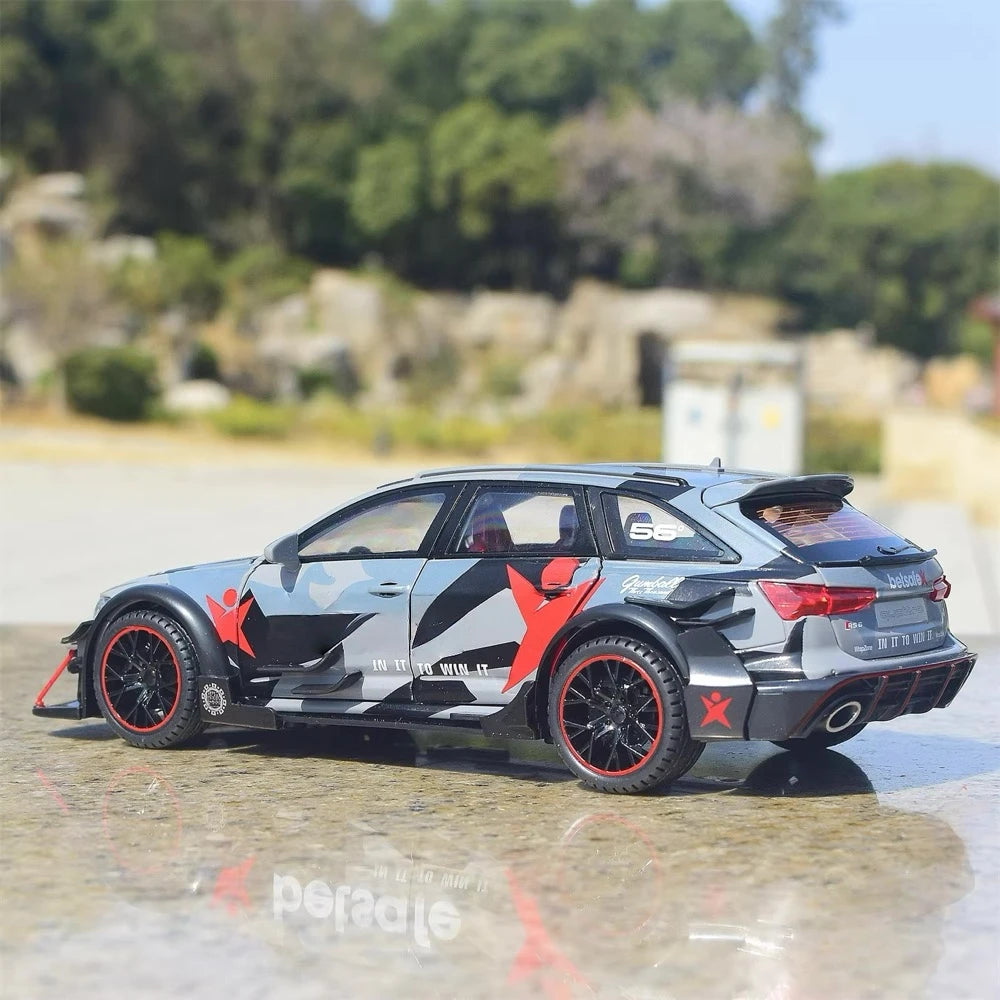 [TOY] 1:24 Audi 2019 RS6 Betsafe C8 Gray Model Car Die-Cast