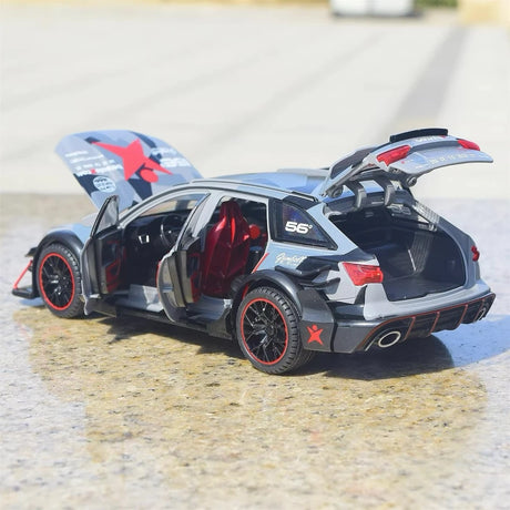 [TOY] 1:24 Audi 2019 RS6 Betsafe C8 grigio modellino di auto Die-Cast