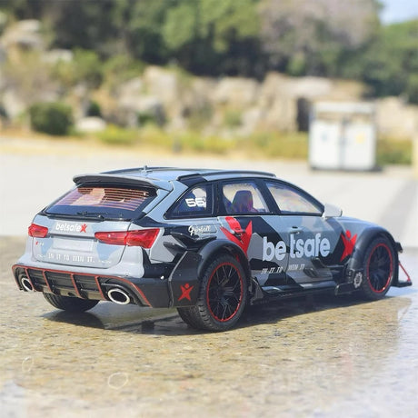 [TOY] 1:24 Audi 2019 RS6 Betsafe C8 grigio modellino di auto Die-Cast