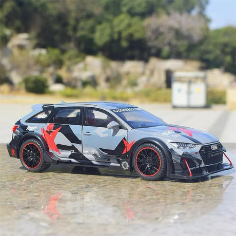 [TOY] 1:24 Audi 2019 RS6 Betsafe C8 grigio modellino di auto Die-Cast