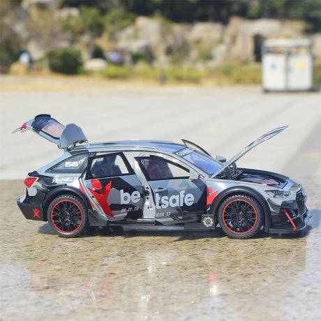 [TOY] 1:24 Audi 2019 RS6 Betsafe C8 grigio modellino di auto Die-Cast