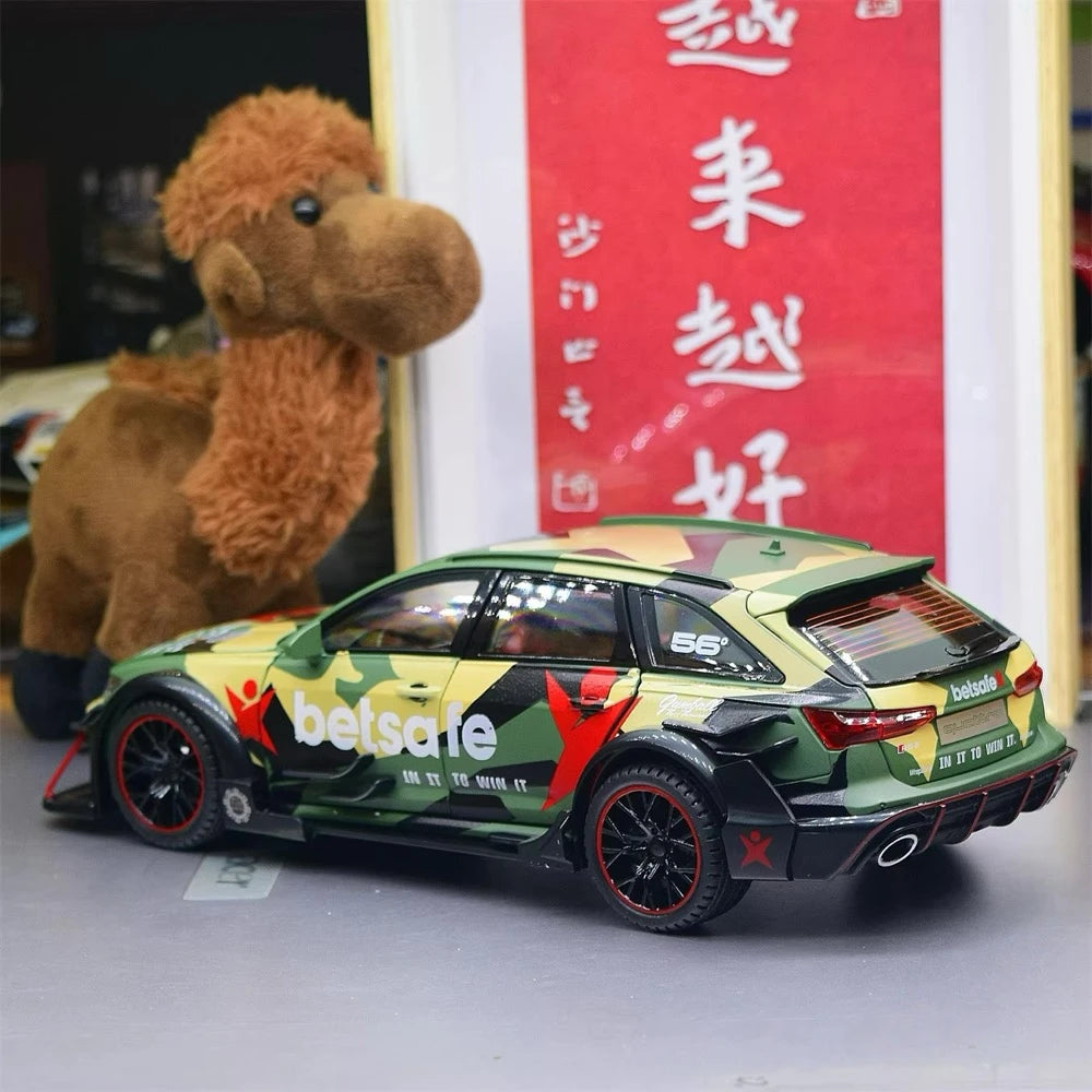 Audi 2019 RS6 Betsafe C8 Green 1:24 – Valuvalettu näyttömalli