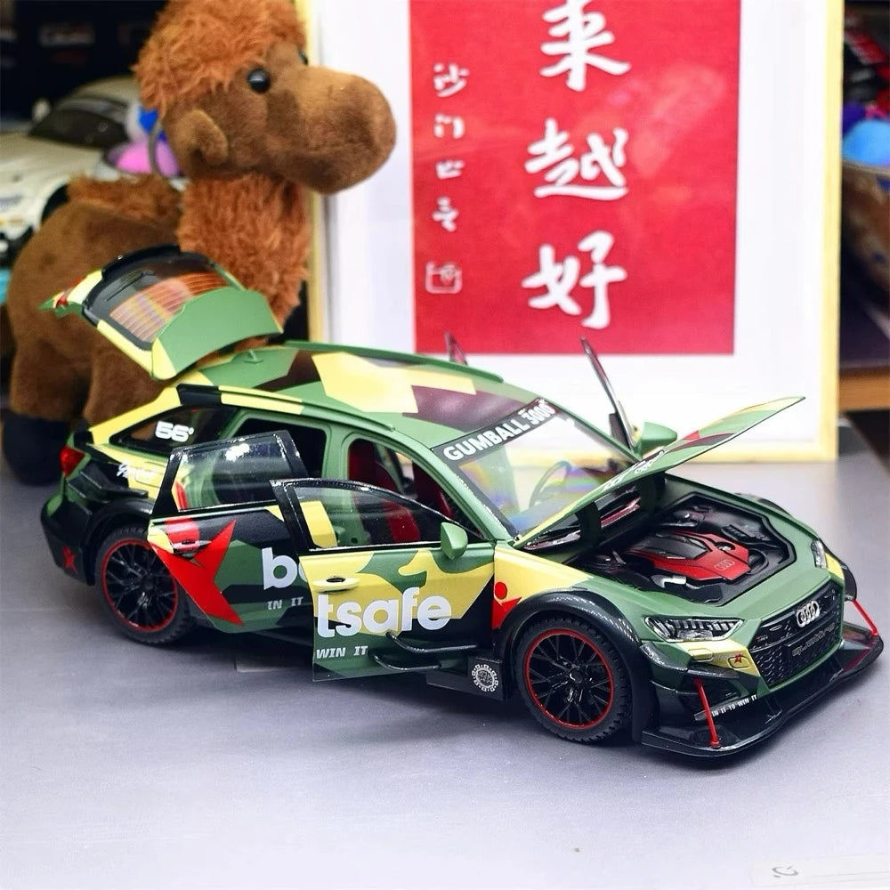 Audi 2019 RS6 Betsafe C8 Green 1:24 – Valuvalettu näyttömalli