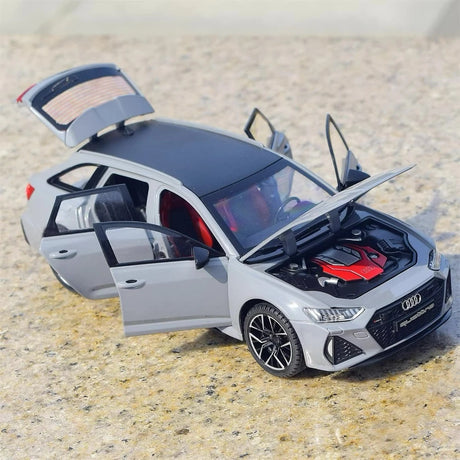 [TOY] 1:24 Audi 2019 RS6 C8 Gray Model Car Die-Cast