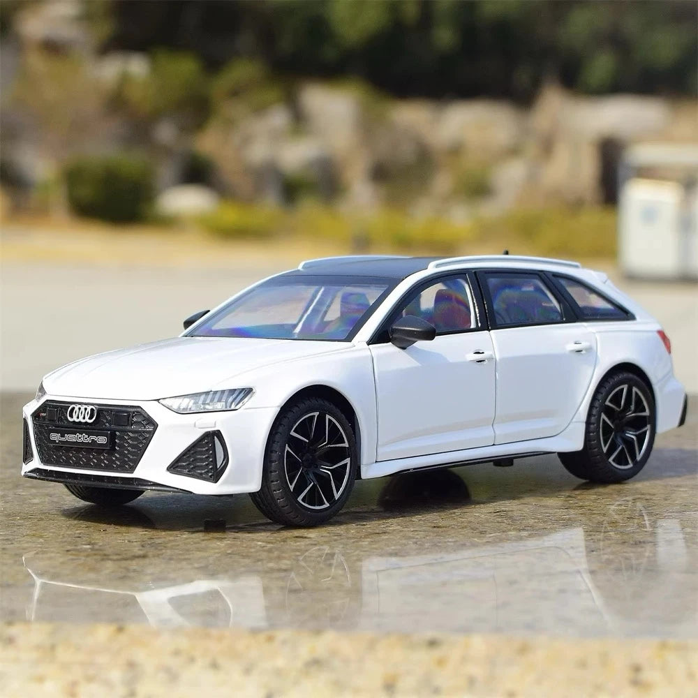 [TOY] 1:24 Audi 2019 RS6 C8 White Model Car Die-Cast