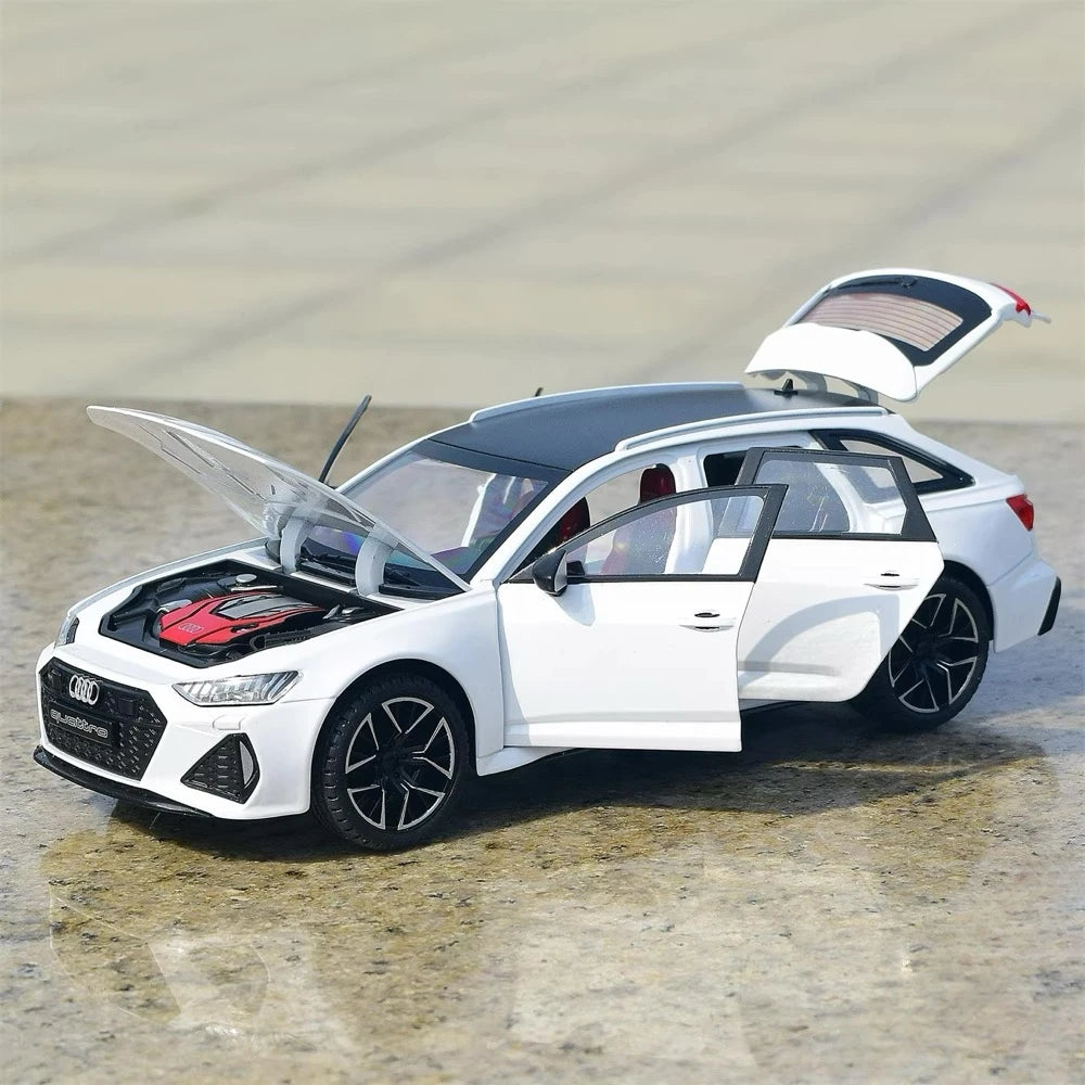 [TOY] 1:24 Audi 2019 RS6 C8 White Model Car Die-Cast