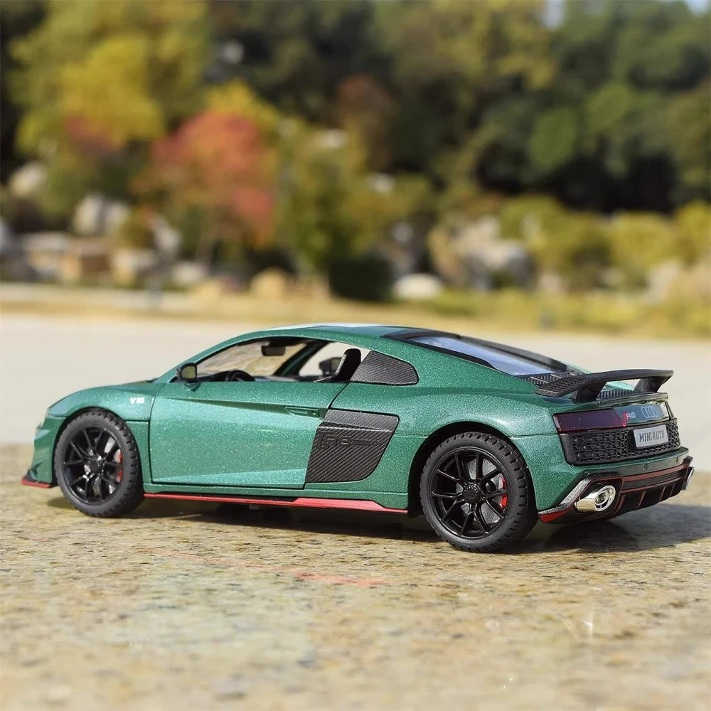 [TOY] 1:24 Audi 2021 R8 RWD Green Model Car Die-Cast