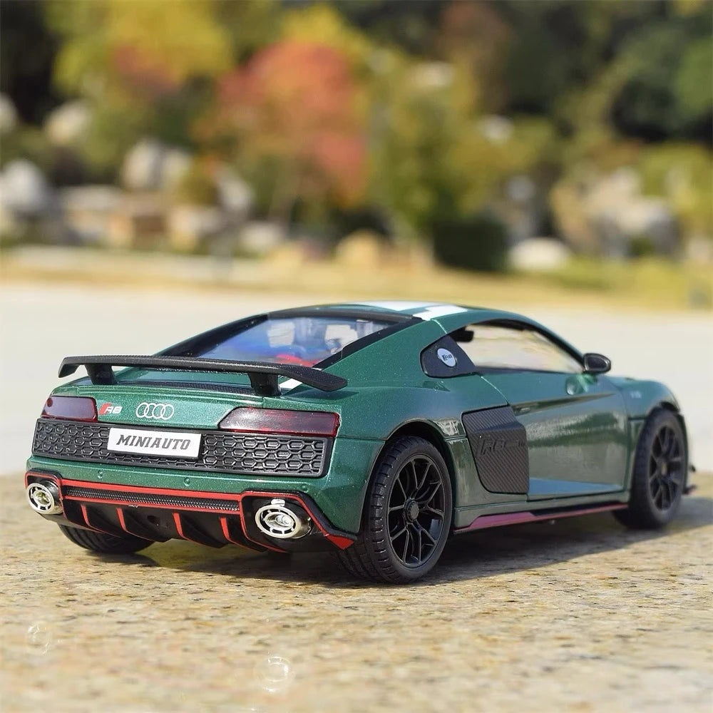 [TOY] 1:24 Audi 2021 R8 RWD Green Model Car Die-Cast