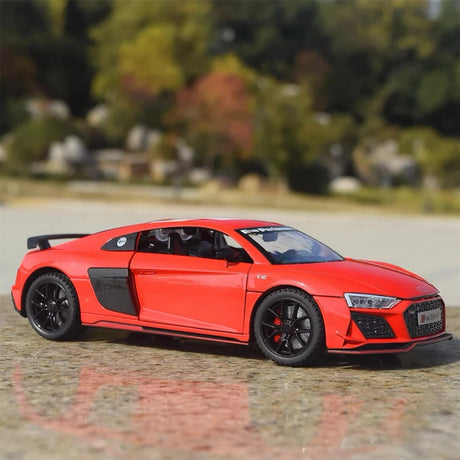 Audi 2021 R8 RWD vermelho 1:24 – modelo de exposição em metal fundido