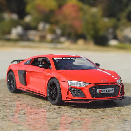 Audi 2021 R8 RWD vermelho 1:24 – modelo de exposição em metal fundido