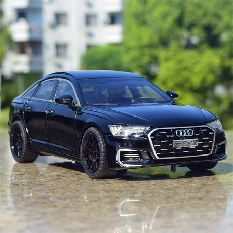 Audi 2023 A6 L preto 1:24 – modelo de exposição em metal fundido