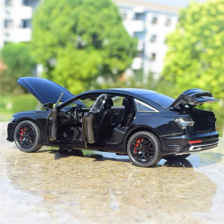 Audi 2023 A6 L preto 1:24 – modelo de exposição em metal fundido