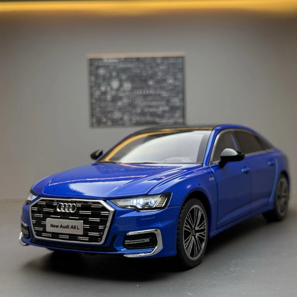 [TOY] 1:24 Audi 2023 A6 L sininen pienoismalli Die-Cast