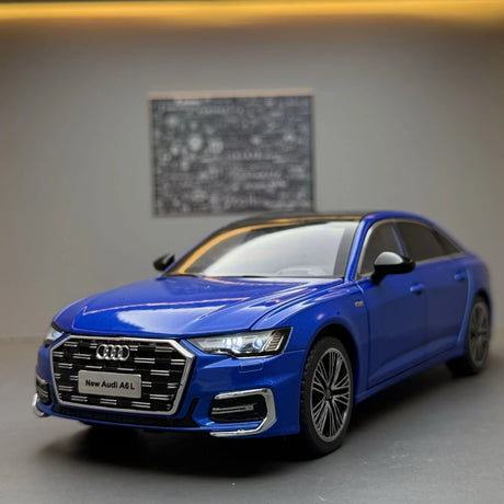 Audi 2023 A6 L azul 1:24 – modelo de exposição em metal fundido