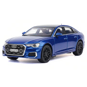 Audi 2023 A6 L sininen 1:24 – painevalettu pienoismalli esillepanoon