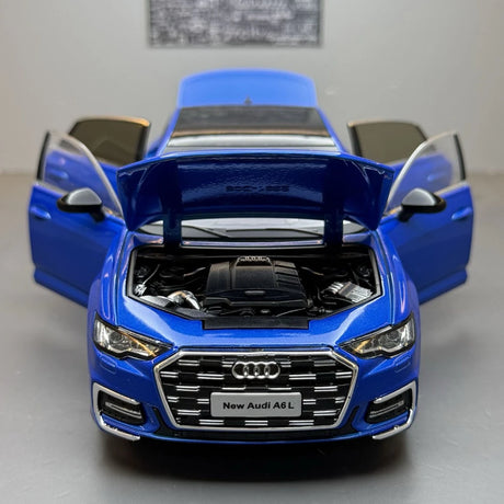 Audi 2023 A6 L azul 1:24 – modelo de exposição em metal fundido