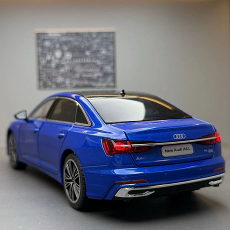 Audi 2023 A6 L azul 1:24 – modelo de exposição em metal fundido