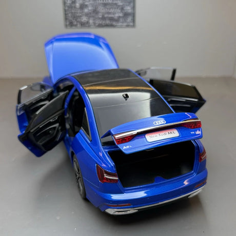 Audi 2023 A6 L azul 1:24 – modelo de exposição em metal fundido