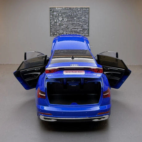Audi 2023 A6 L azul 1:24 – modelo de exposição em metal fundido