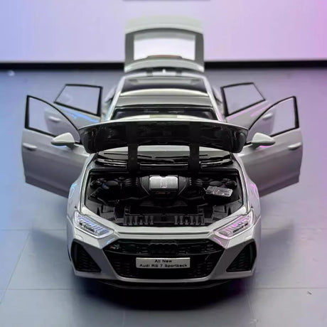 Audi 2024 RS7 cinzento 1:24 – modelo de exposição em metal fundido