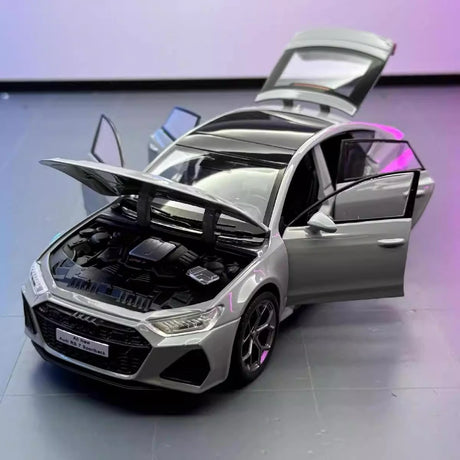 Audi 2024 RS7 cinzento 1:24 – modelo de exposição em metal fundido