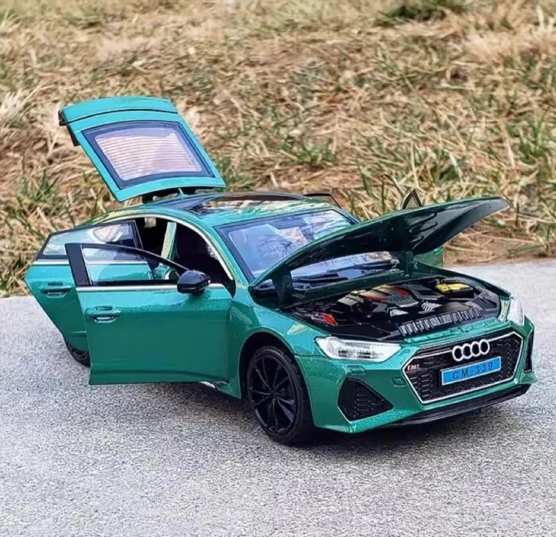 [TOY] 1:24 Audi 2024 RS7 vihreä pienoismalli Die-Cast