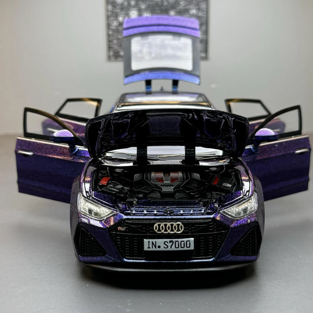 [TOY] 1:24 Audi 2024 RS7 パープル モデルカー Die-Cast