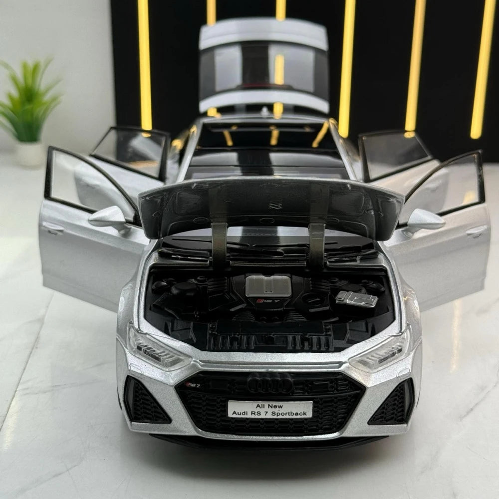 [TOY] 1:24 Audi 2024 RS7 Silver Model Car Die-Cast