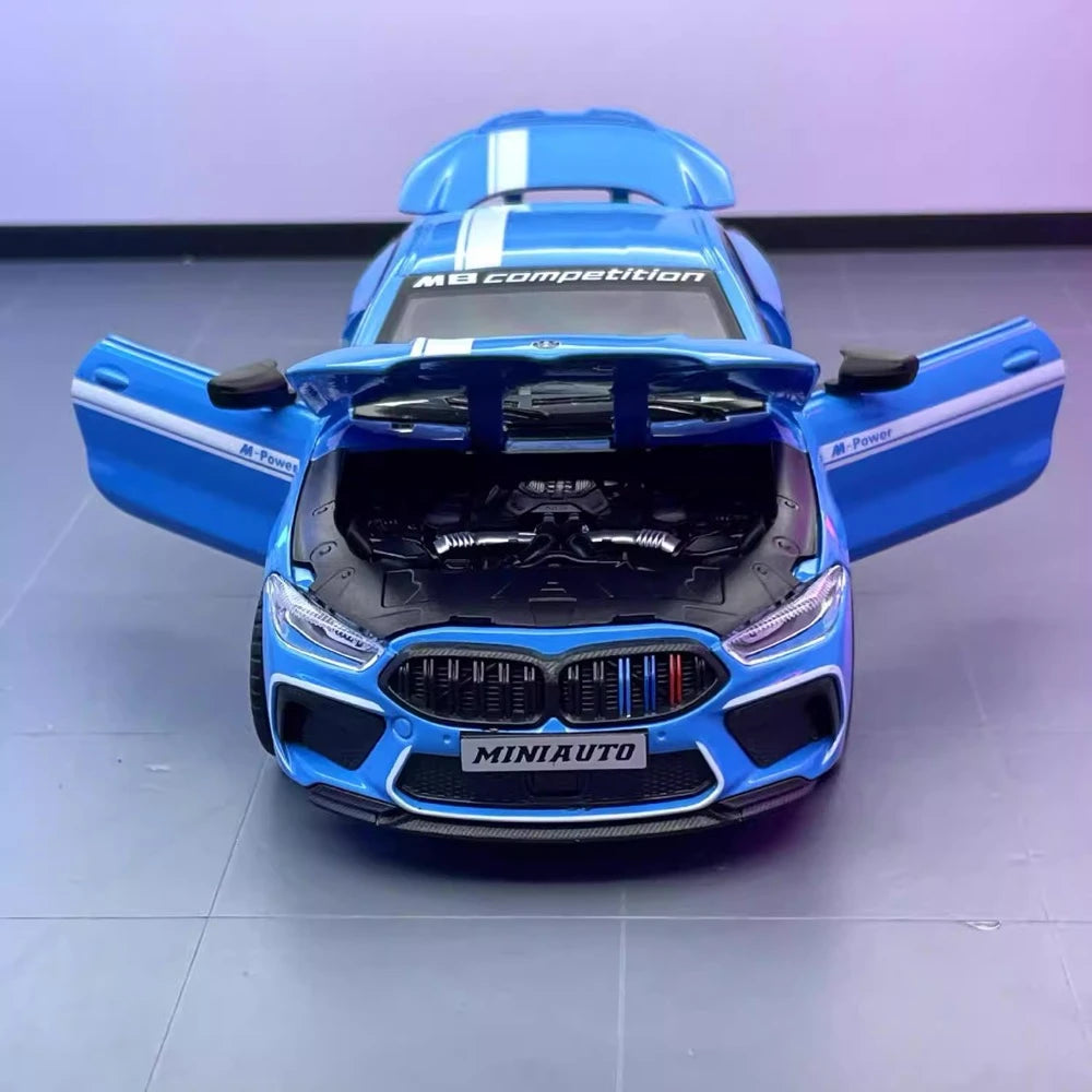 [TOY] 1:24 BMW 2019 F9X MANHART MH8 800 Blue Model Car Die-Cast