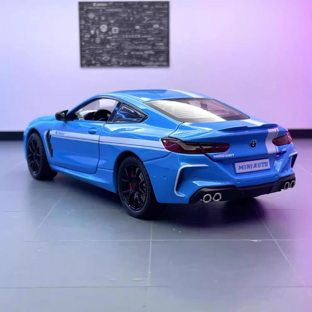[TOY] 1:24 BMW 2019 F9X MANHART MH8 800 Blue Model Car Die-Cast