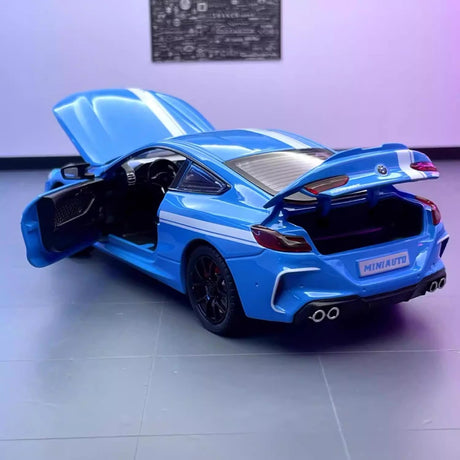 [TOY] 1:24 BMW 2019 F9X MANHART MH8 800 blu modellino di auto Die-Cast