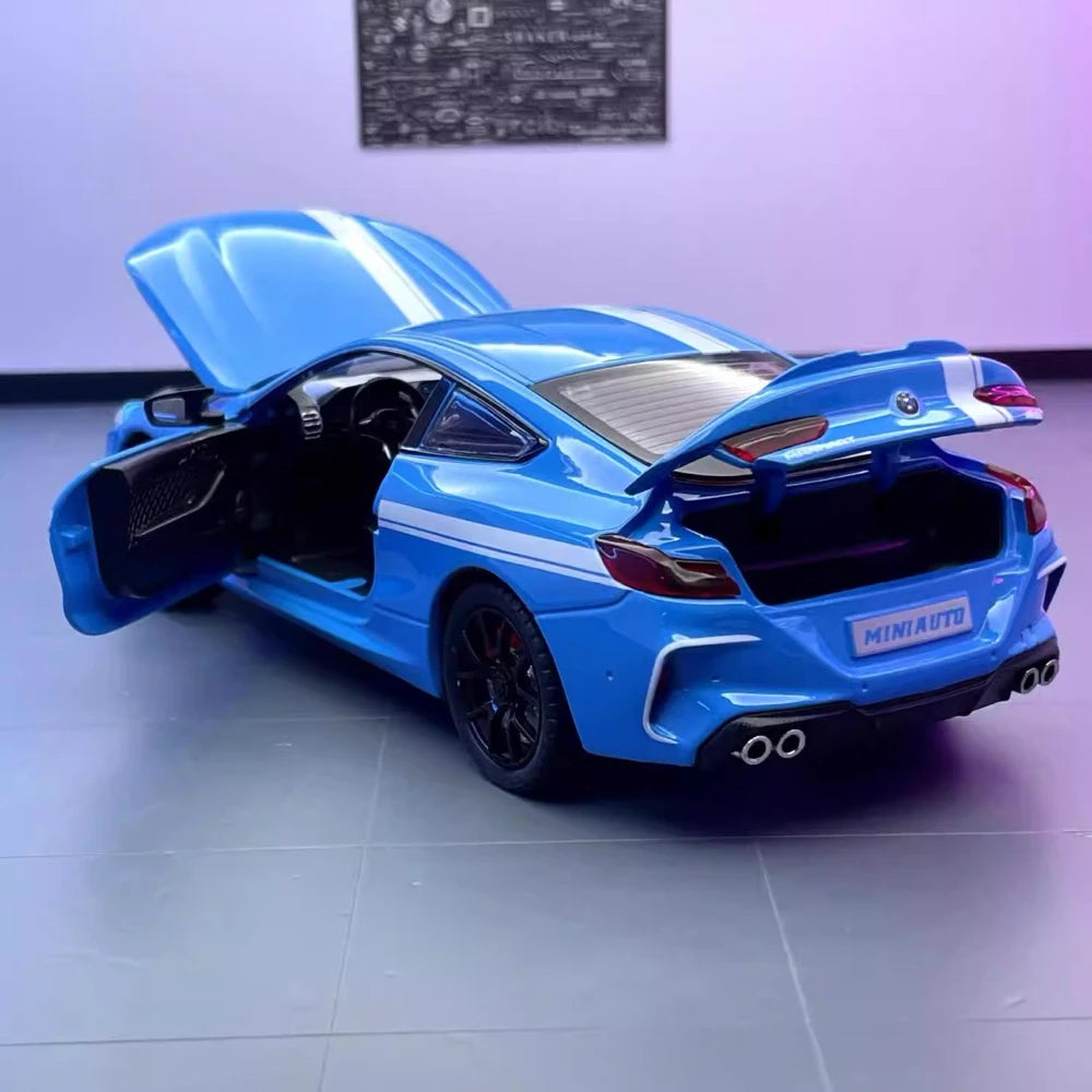 [TOY] 1:24 BMW 2019 F9X MANHART MH8 800 Blue Model Car Die-Cast