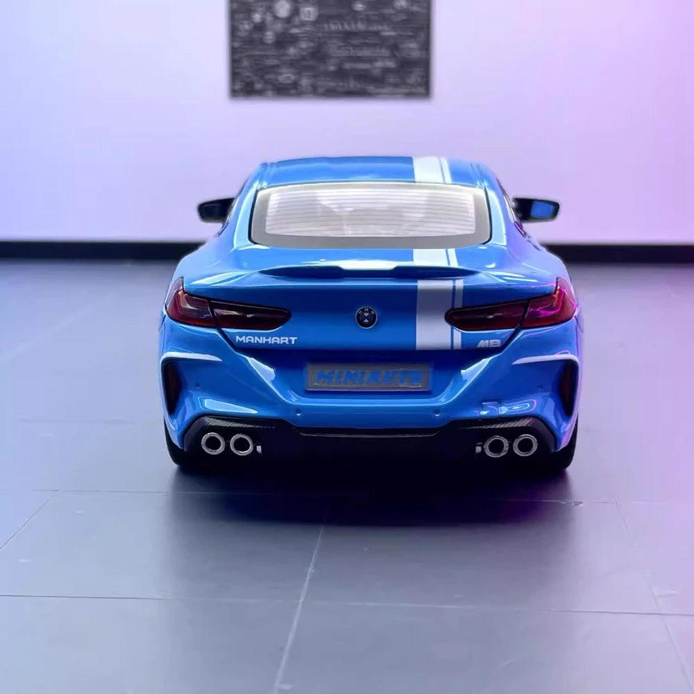 [TOY] 1:24 BMW 2019 F9X MANHART MH8 800 Blue Model Car Die-Cast