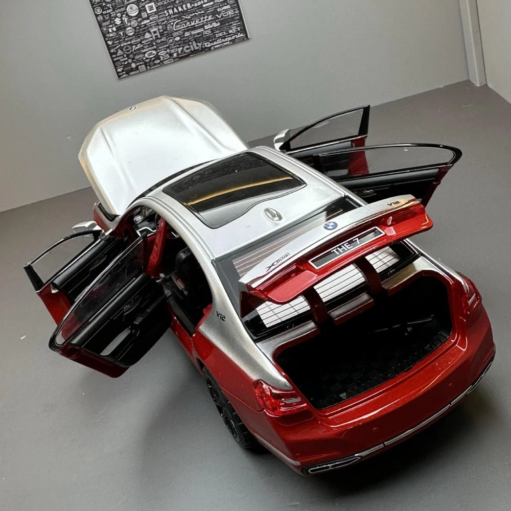 [TOY] 1:24 BMW 2019 G12 760Li Red Model Car Die-Cast