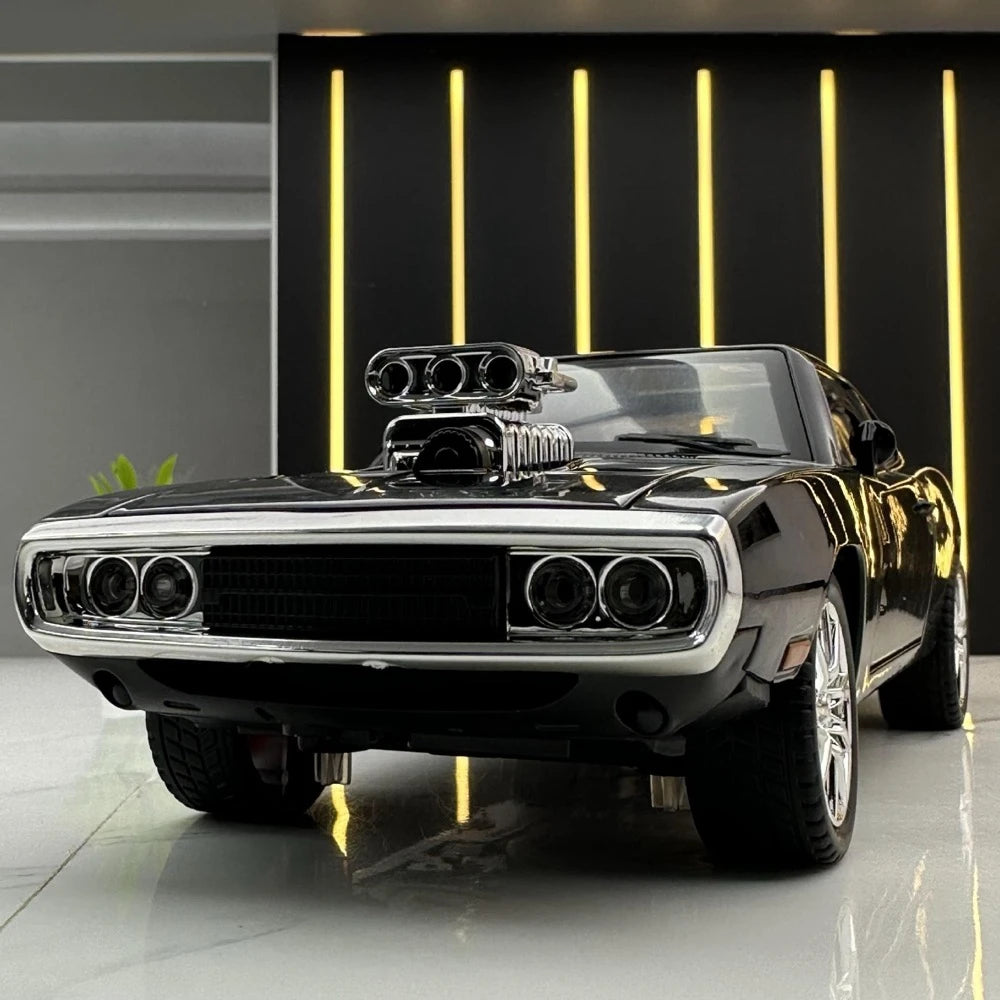 [TOY] 1:24 Dodge 1970 Challenger TA Black Model Car Die-Cast