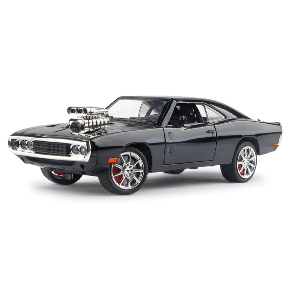 [TOY] 1:24 Dodge 1970 Challenger TA Black Model Car Die-Cast