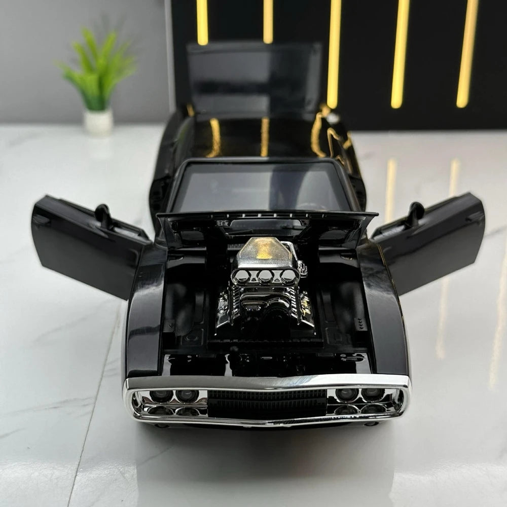 [TOY] 1:24 Dodge 1970 Challenger TA Black Model Car Die-Cast