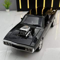 [TOY] 1:24 Dodge 1970 Challenger TA Black Model Car Die-Cast