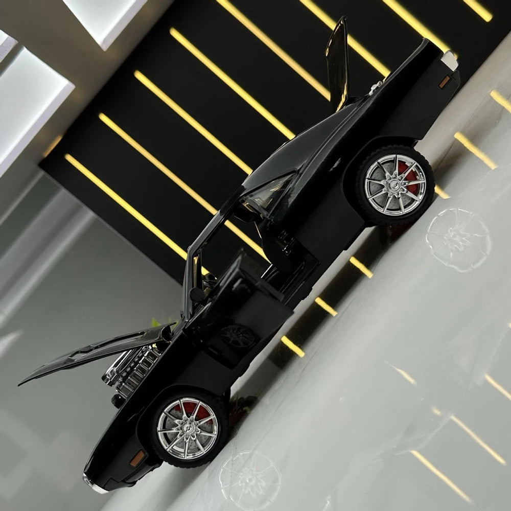 [TOY] 1:24 Dodge 1970 Challenger TA Black Model Car Die-Cast