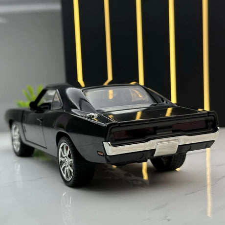 [TOY] 1:24 Dodge 1970 Challenger TA Black Model Car Die-Cast