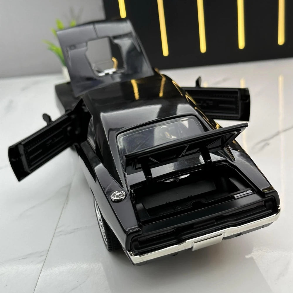 [TOY] 1:24 Dodge 1970 Challenger TA Black Model Car Die-Cast