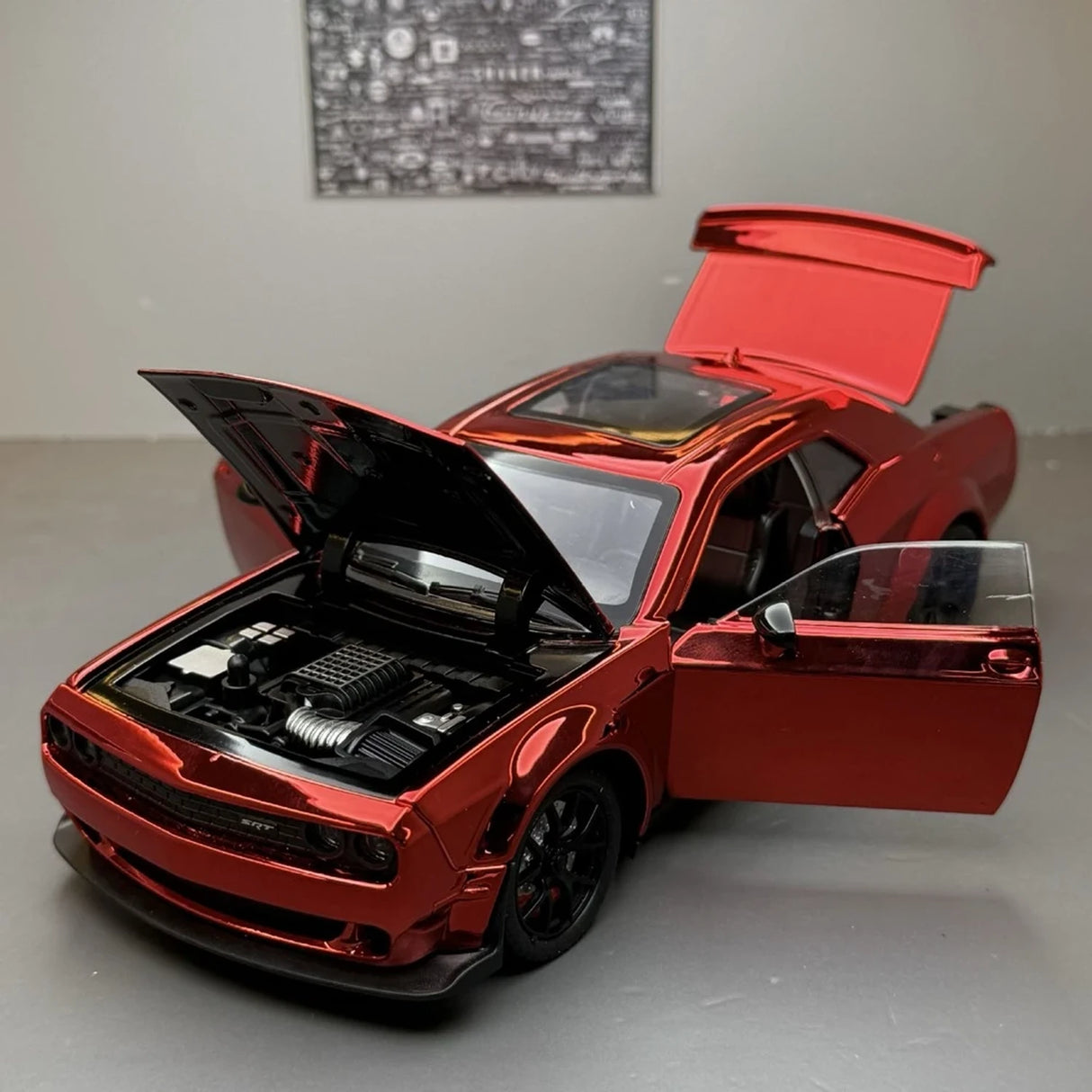 [TOY] 1:24 Dodge 2018 Challenger SRT Hellcat 金属lic レッド モデルカー Die-Cast