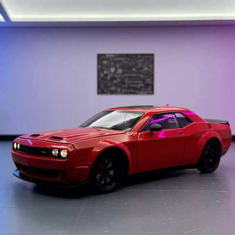 Dodge 2018 تشالنجر SRT هيلكات ريد 1:24 – نموذج عرض مصبوب، مصبوب.
