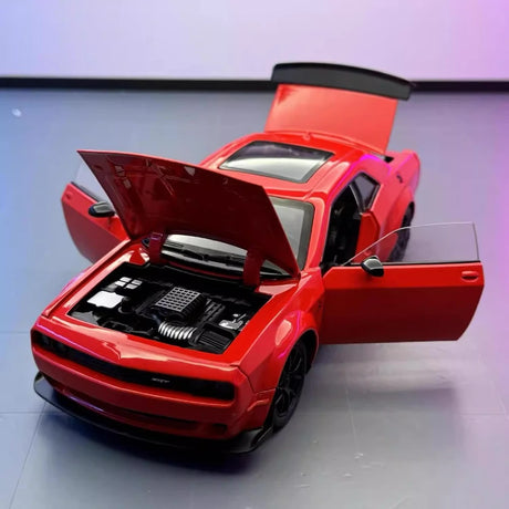 Dodge 2018 تشالنجر SRT هيلكات ريد 1:24 – نموذج عرض مصبوب، مصبوب.