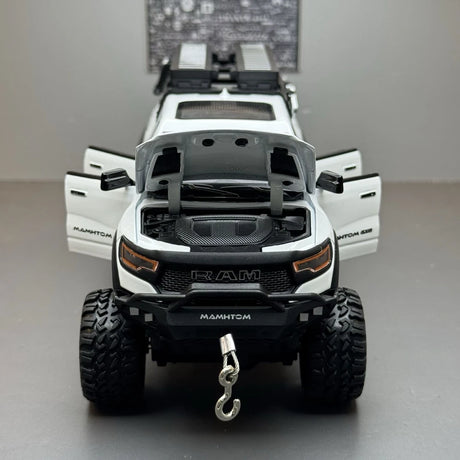 [TOY] 1:24 Dodge RAM 2021 1500 TRX Mammoth 6x6 White Model Car Die-Cast