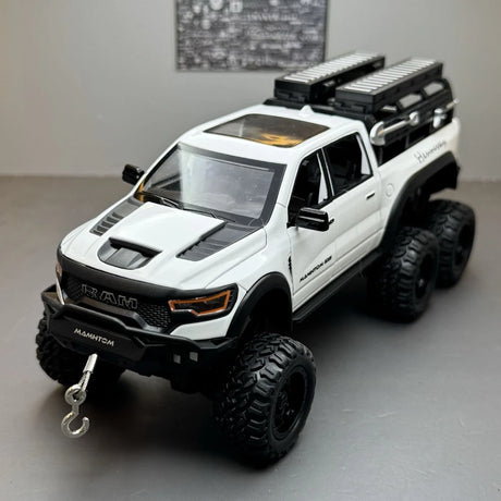 [TOY] 1:24 Dodge RAM 2021 1500 TRX Mammoth 6x6 White Model Car Die-Cast