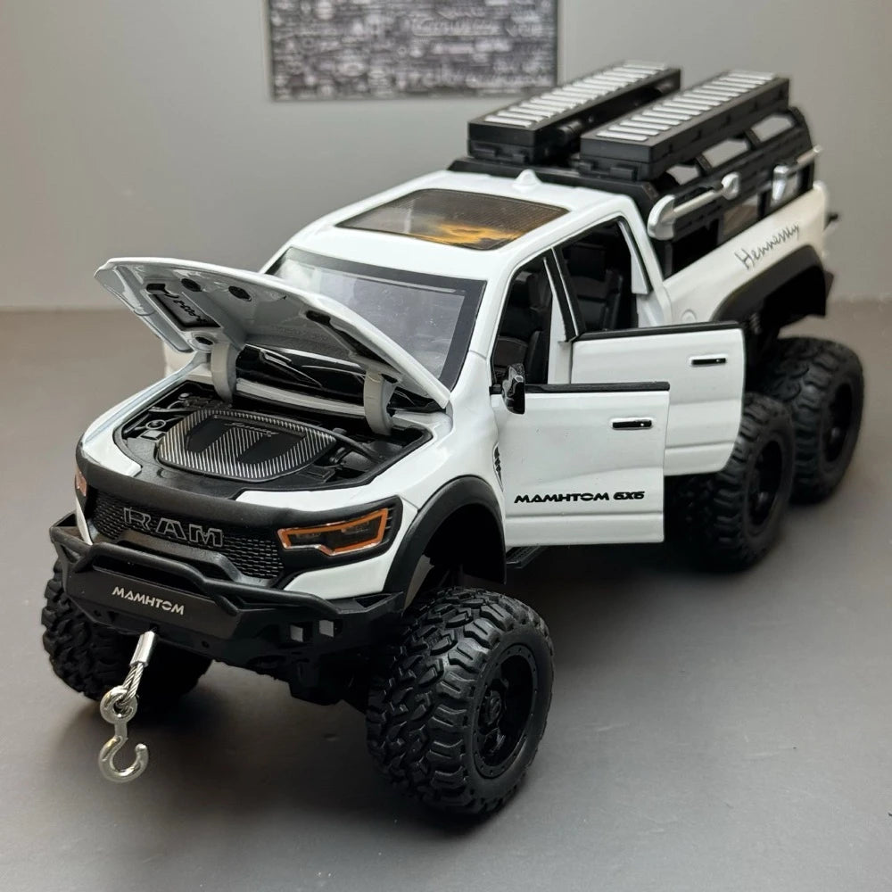 [TOY] 1:24 Dodge RAM 2021 1500 TRX Mammoth 6x6 White Model Car Die-Cast